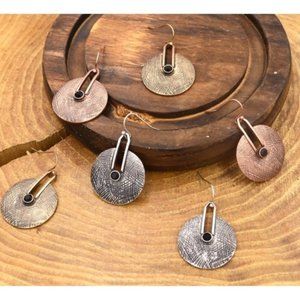 Boho Dangle Round Statement Earrings--USA Made